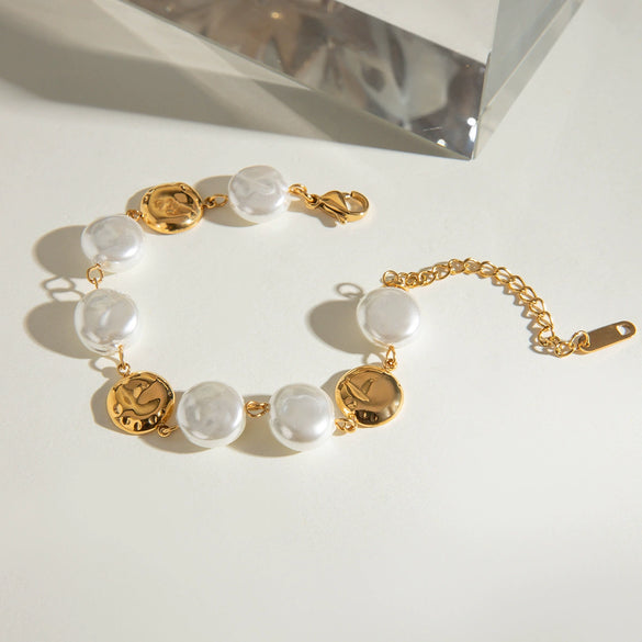 Stainless Steel Geometric Retro Style Electroplating Bracelet For Women