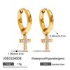 Stainless Steel Geometric Rhinestone Earrings For Women Electroplated Original Design