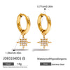 Stainless Steel Geometric Rhinestone Earrings For Women Electroplated Original Design