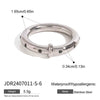 Stainless Steel Geometric Rhinestone Ring Electroplated Factory Outlet