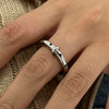 Stainless Steel Geometric Rhinestone Ring Electroplated Factory Outlet