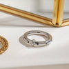 Stainless Steel Geometric Rhinestone Ring Electroplated Factory Outlet