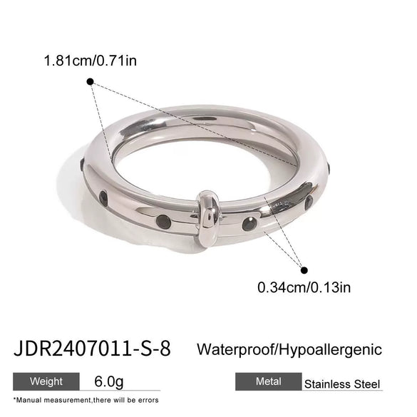 Stainless Steel Geometric Rhinestone Ring Electroplated Factory Outlet