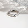 Stainless Steel Geometric Rhinestone Ring Electroplated Factory Outlet