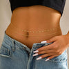 Stainless Steel Geometric Rice Bead Waist Chain Electroplated Fashion Body Chain Elegant Versatile Jewelry Gift For Women