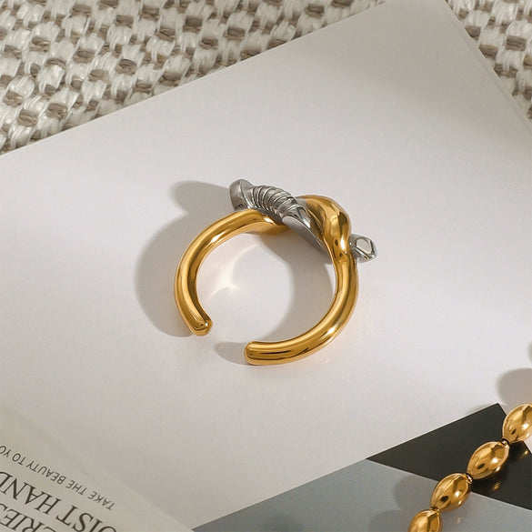 Stainless Steel Geometric Ring And Bracelet Jewelry With Electroplating