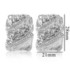 Stainless Steel Geometric Ring And Large Exaggerated Earrings Jewelry Accessories With Electroplating