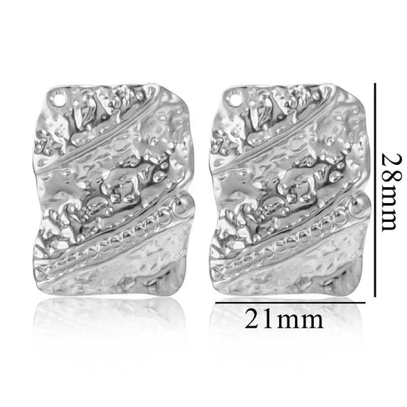 Stainless Steel Geometric Ring And Large Exaggerated Earrings Jewelry Accessories With Electroplating