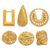 Stainless Steel Geometric Ring And Large Exaggerated Earrings Jewelry Accessories With Electroplating