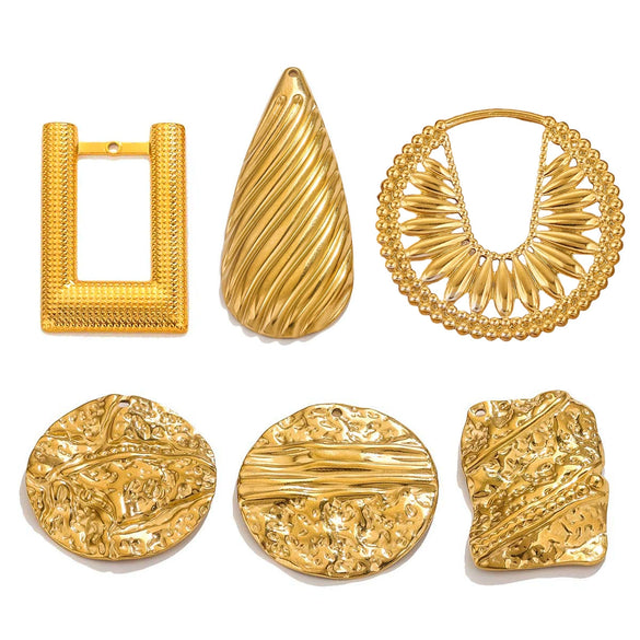 Stainless Steel Geometric Ring And Large Exaggerated Earrings Jewelry Accessories With Electroplating