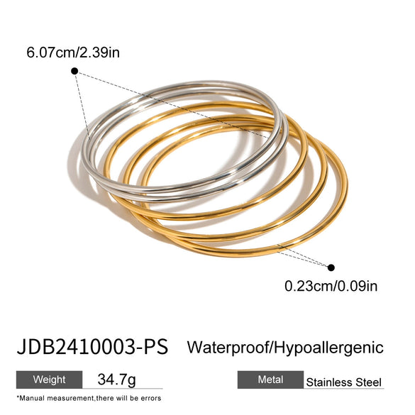 Stainless Steel Geometric Ring Bracelet Electroplated Jewelry