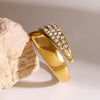 Stainless Steel Geometric Ring Electroplated For Women
