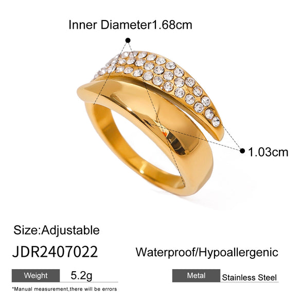 Stainless Steel Geometric Ring Electroplated For Women