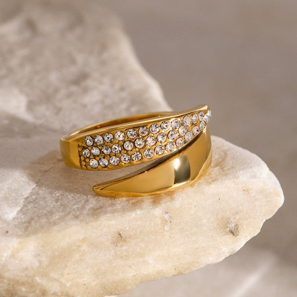 Stainless Steel Geometric Ring Electroplated For Women