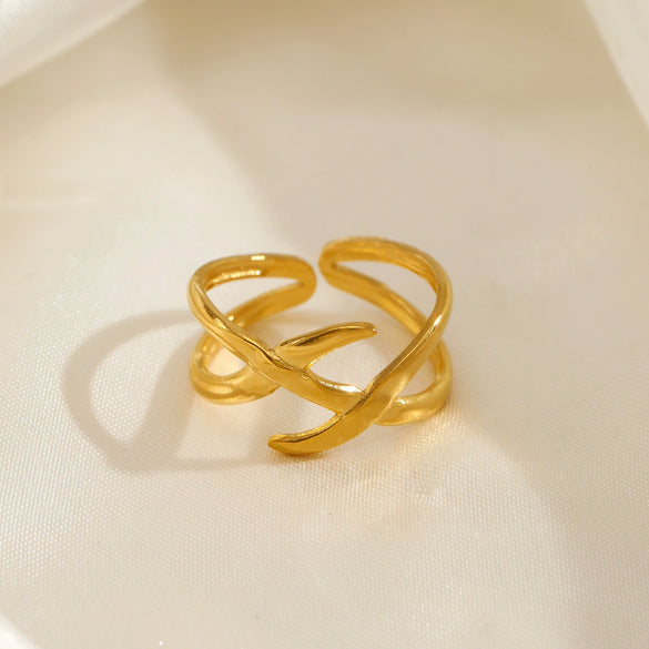 Stainless Steel Geometric Ring Electroplated For Women