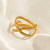 Stainless Steel Geometric Ring Electroplated For Women