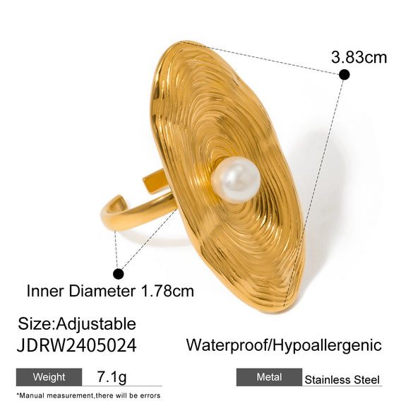 Stainless Steel Geometric Ring Electroplated Jewelry For Women