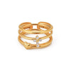 Stainless Steel Geometric Ring Electroplated Jewelry For Women