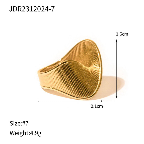 Stainless Steel Geometric Ring Electroplated Jewelry For Women