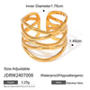 Stainless Steel Geometric Ring Electroplated Jewelry For Women