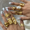 Stainless Steel Geometric Ring Electroplated Jewelry For Women