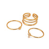 Stainless Steel Geometric Ring Electroplated Jewelry For Women