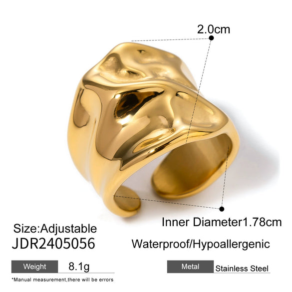 Stainless Steel Geometric Ring Electroplated Jewelry For Women