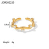 Stainless Steel Geometric Ring For Women Electroplated Minimalist Hand Jewelry
