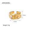 Stainless Steel Geometric Ring For Women Electroplated Minimalist Hand Jewelry