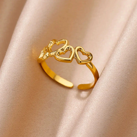 Stainless Steel Geometric Ring Jewelry 18K Goldplated Stylish Simple Asymmetrical Unisex