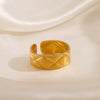Stainless Steel Geometric Ring 18K Gold Plated