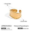 Stainless Steel Geometric Ring With Electroplating And Quiet Design Sense