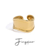 Stainless Steel Geometric Ring With Electroplating And Quiet Design Sense