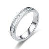 Stainless Steel Geometric Ring With Inlaid Zircon For Women And Men Natural Style Couple Jewelry