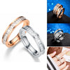 Stainless Steel Geometric Ring With Inlaid Zircon For Women And Men Natural Style Couple Jewelry