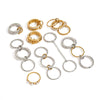 Stainless Steel Geometric Rings With Electroplating For Women