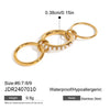 Stainless Steel Geometric Rings With Electroplating For Women