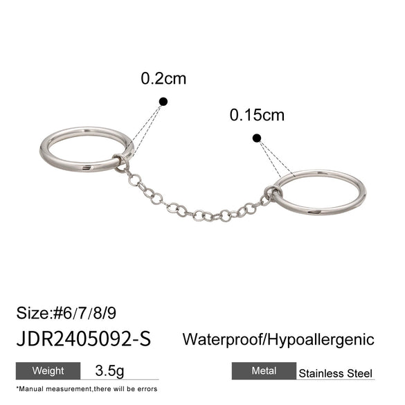 Stainless Steel Geometric Rings With Electroplating For Women
