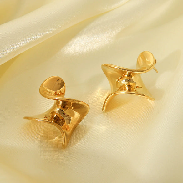 Stainless Steel Geometric Rotary Earrings For Women