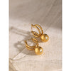 Stainless Steel Geometric Round Ball Pendant Earrings For Women With Electroplating