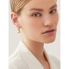 Stainless Steel Geometric Round Ball Pendant Earrings For Women With Electroplating