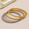 Stainless Steel Geometric Round Bead Bracelet For Women Gold Inlaid Jewelry