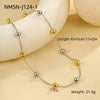 Stainless Steel Geometric Round Bead Necklace For Women Electroplated Fashion Style