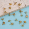 Stainless Steel Geometric Round Bead Welding Pin Hanging Earrings Handmade Jewelry Accessories Electroplated