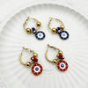 Stainless Steel Geometric Round Devil's Eye Pendant Earrings With Oil Embossed And Electroplating