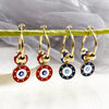 Stainless Steel Geometric Round Devil's Eye Pendant Earrings With Oil Embossed And Electroplating