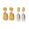 Stainless Steel Geometric Round Earrings With Electroplating And Original Design