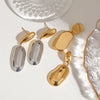 Stainless Steel Geometric Round Earrings With Electroplating And Original Design