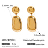 Stainless Steel Geometric Round Earrings With Electroplating And Original Design