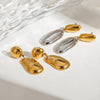 Stainless Steel Geometric Round Earrings With Electroplating And Original Design